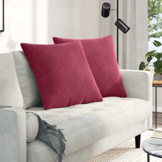 vidaXL Μαξιλάρι Καναπέ 2 pcs Κόκκινο 60 x 60 cm Υφασμάτινο Κορντουρά