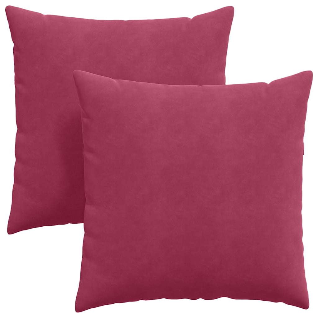 vidaXL Μαξιλάρι Καναπέ 2 pcs Κόκκινο 60 x 60 cm Υφασμάτινο Κορντουρά - Image 2