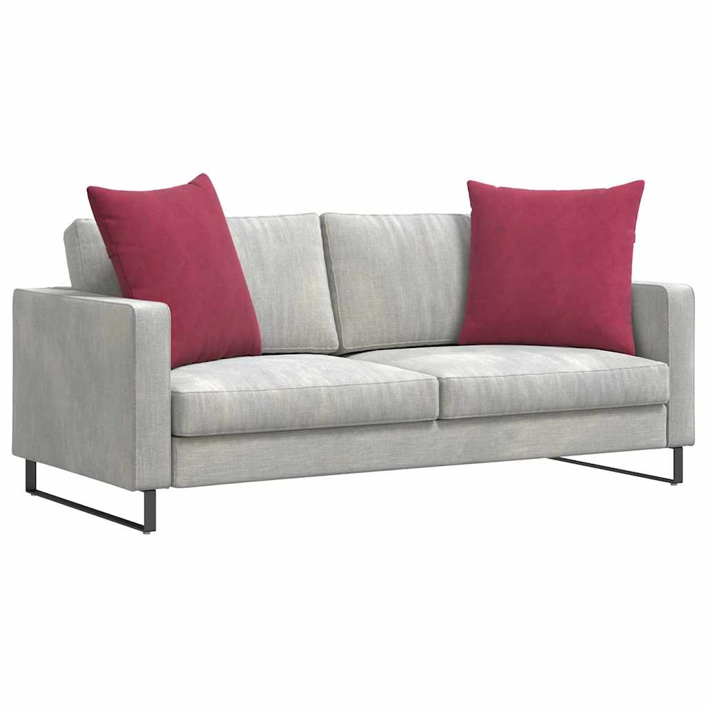 vidaXL Μαξιλάρι Καναπέ 2 pcs Κόκκινο 60 x 60 cm Υφασμάτινο Κορντουρά - Image 3