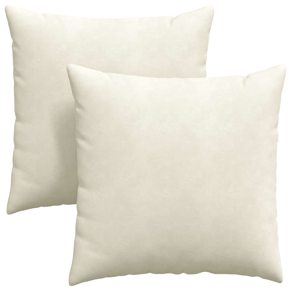 vidaXL Μαξιλάρι Καναπέ 2 pcs Κρεμ 60 x 60 cm Υφασμάτινο Κορντουρά - Image 2