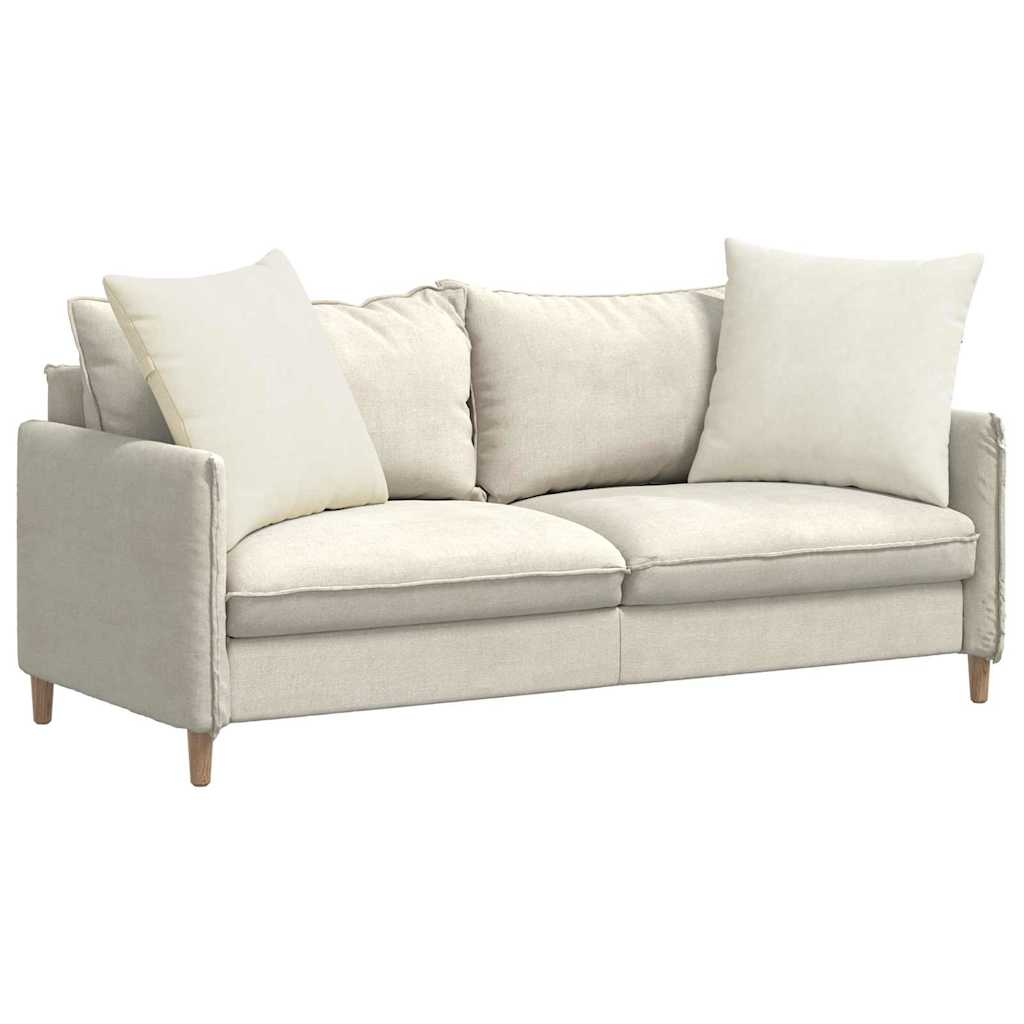 vidaXL Μαξιλάρι Καναπέ 2 pcs Κρεμ 60 x 60 cm Υφασμάτινο Κορντουρά - Image 3