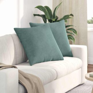 vidaXL Μαξιλάρι Καναπέ 2 pcs Θαλασσί 60 x 60 cm Υφασμάτινο Κορντουρά