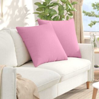 vidaXL Μαξιλάρι Καναπέ 2 τμχ. ύφασμα Ροζ 80 x 80 cm