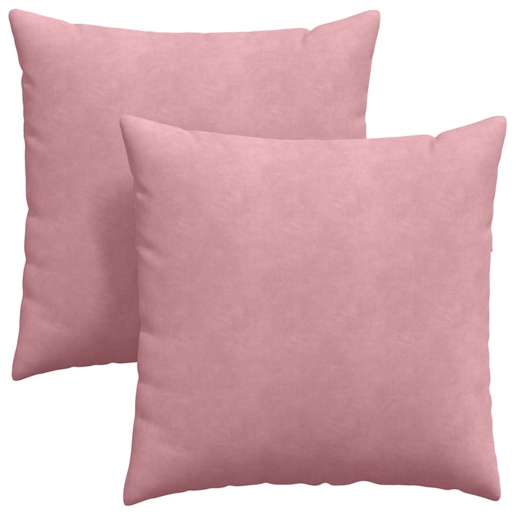 vidaXL Μαξιλάρι Καναπέ 2 pcs Ροζ 80 x 80 cm Υφασμάτινο Κορντουρά - Image 2