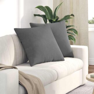vidaXL Μαξιλάρι Καναπέ 2 τμχ. ύφασμα Σκούρο Γκρι 80 x 80 cm