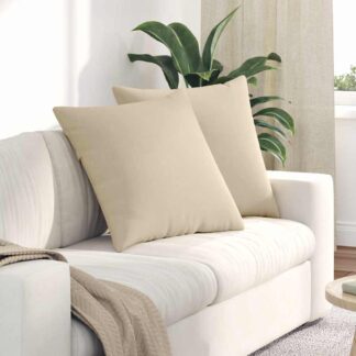 vidaXL Μαξιλάρι Καναπέ 2 τμχ. ύφασμα Κρεμ 80 x 80 cm