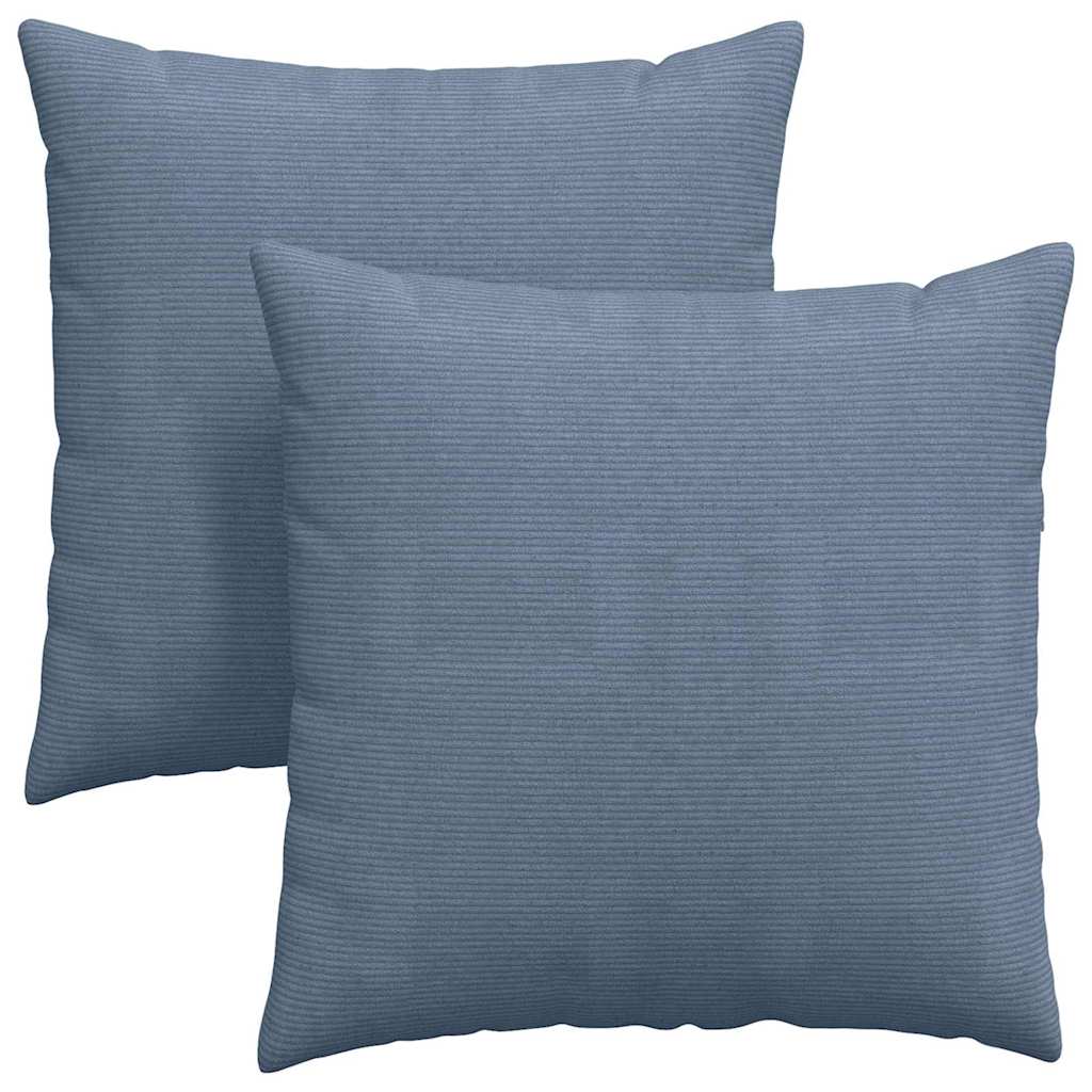 vidaXL Μαξιλάρι Καναπέ 2 pcs Μπλε 80 x 80 cm Υφασμάτινο Κορντουρά - Image 2