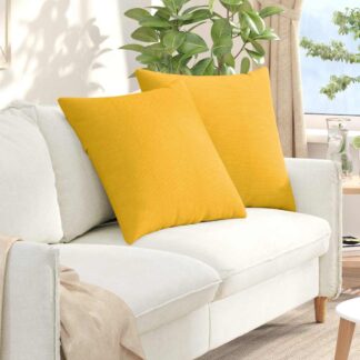 vidaXL Μαξιλάρι Καναπέ 2 pcs Απαλό Κίτρινο 80 x 80 cm
