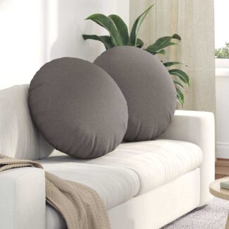 vidaXL Μαξιλάρια καθισμάτων 2 τμχ. Ύφασμα Taupe Ø60 x 21 εκ