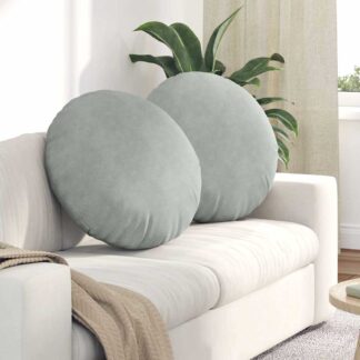 vidaXL Μαξιλάρια καθισμάτων 2 pcs Ανοιχτό γκρι Ø 40 x 13 εκ. Βελούδο