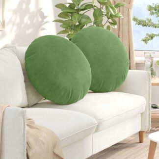 vidaXL Μαξιλάρια καθισμάτων 2 pcs Ανοιχτό Πράσινο Ø 40 x 13 εκ.