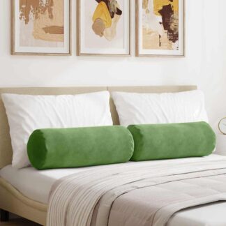 vidaXL Μαξιλάρια Στήριγμα 2 pcs Ανοιχτό Πράσινο Ø 25 x 70 cm