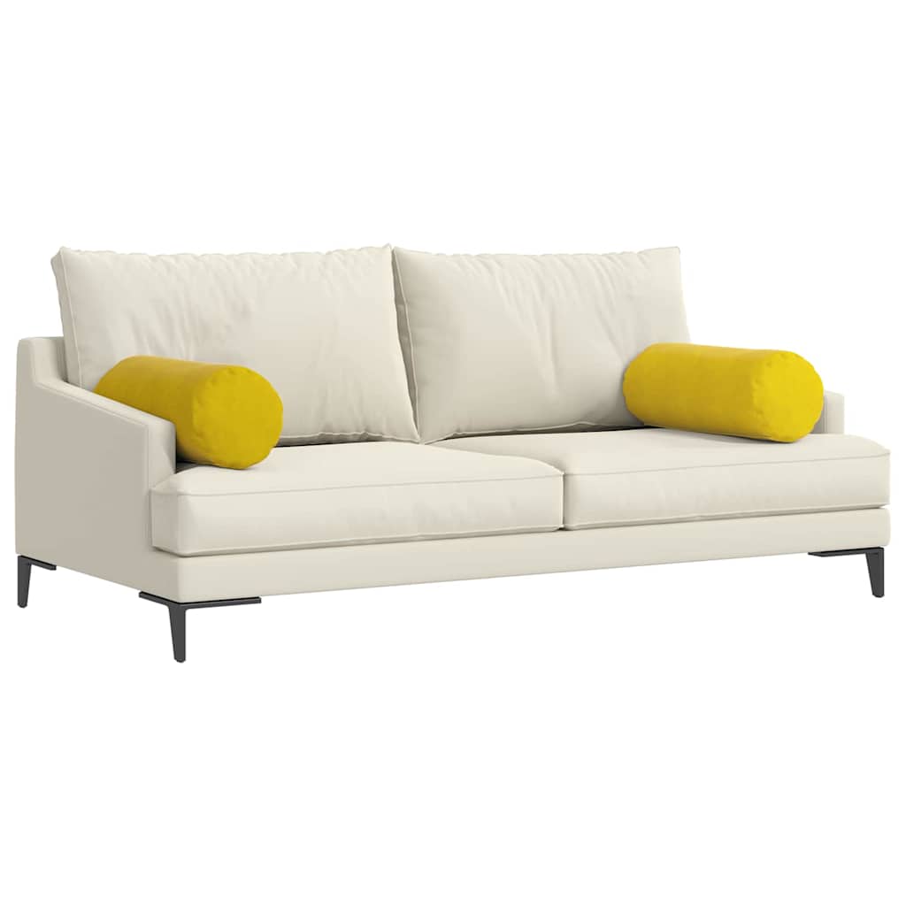 vidaXL Μαξιλάρια Στήριγμα 2 pcs Κίτρινο Ø 25 x 70 cm - Image 3