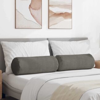 vidaXL Μαξιλάρια Στήριγμα 2 pcs Ανοιχτό γκρι Ø 25 x 70 cm