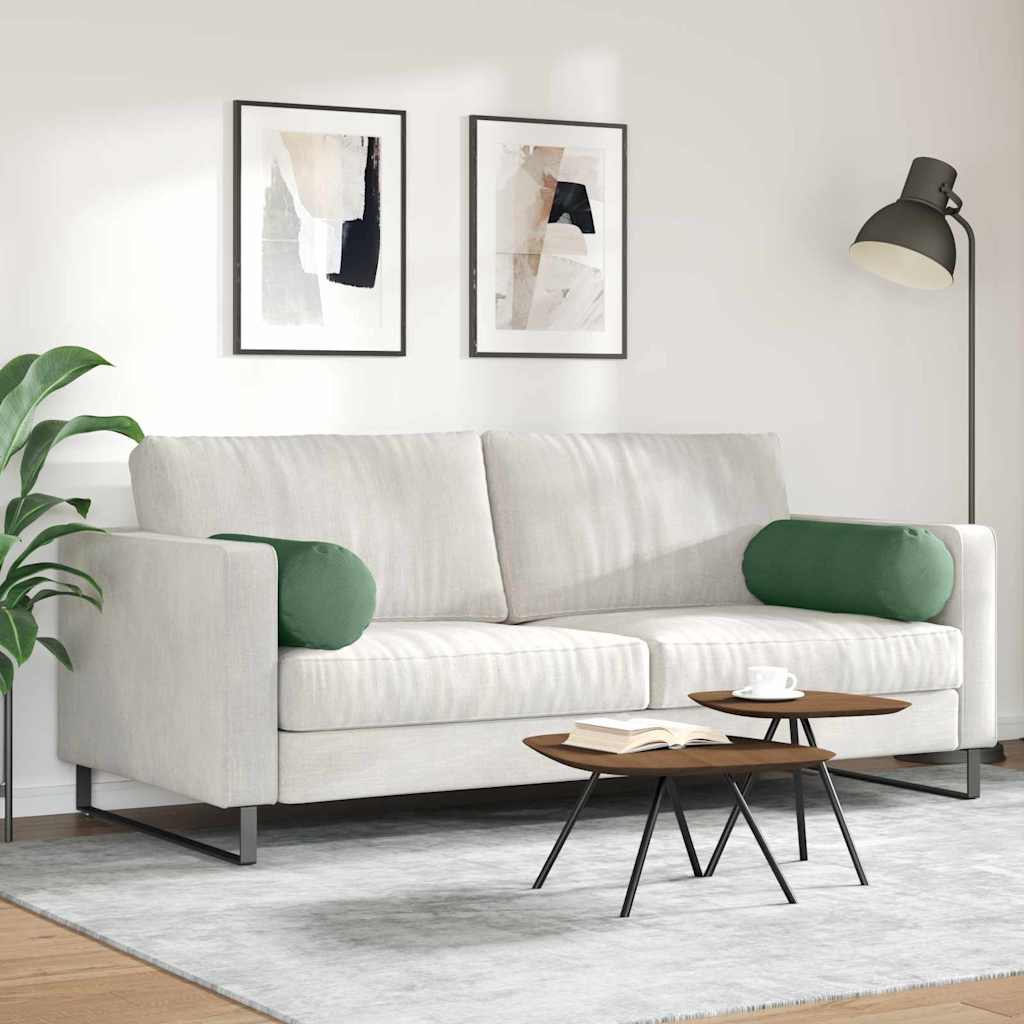 vidaXL Μαξιλάρια Στήριγμα 2 pcs Σκούρο Πράσινο Ø 25 x 70 cm - Image 4