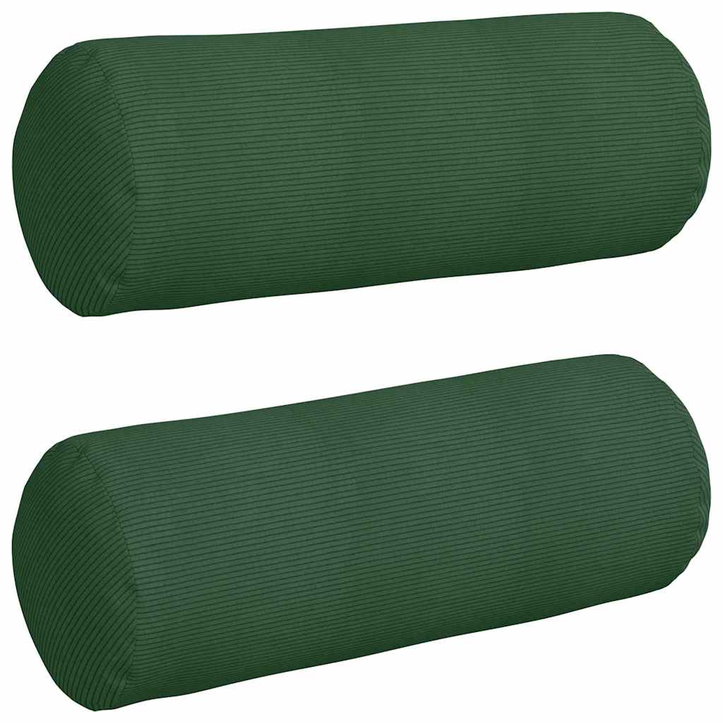 vidaXL Μαξιλάρια Στήριγμα 2 pcs Σκούρο Πράσινο Ø 25 x 70 cm - Image 2