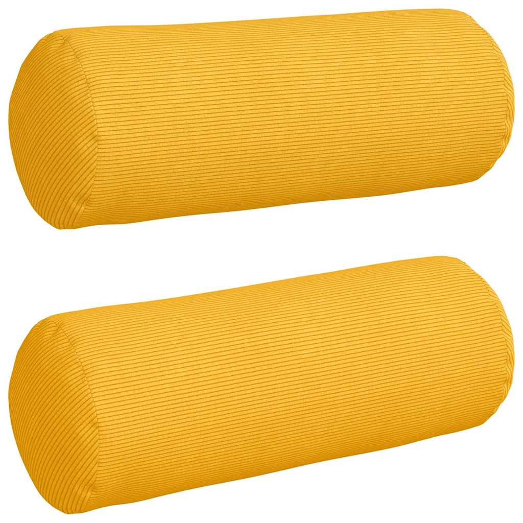 vidaXL Μαξιλάρια Στήριγμα 2 pcs Απαλό Κίτρινο Ø 25 x 70 cm - Image 2