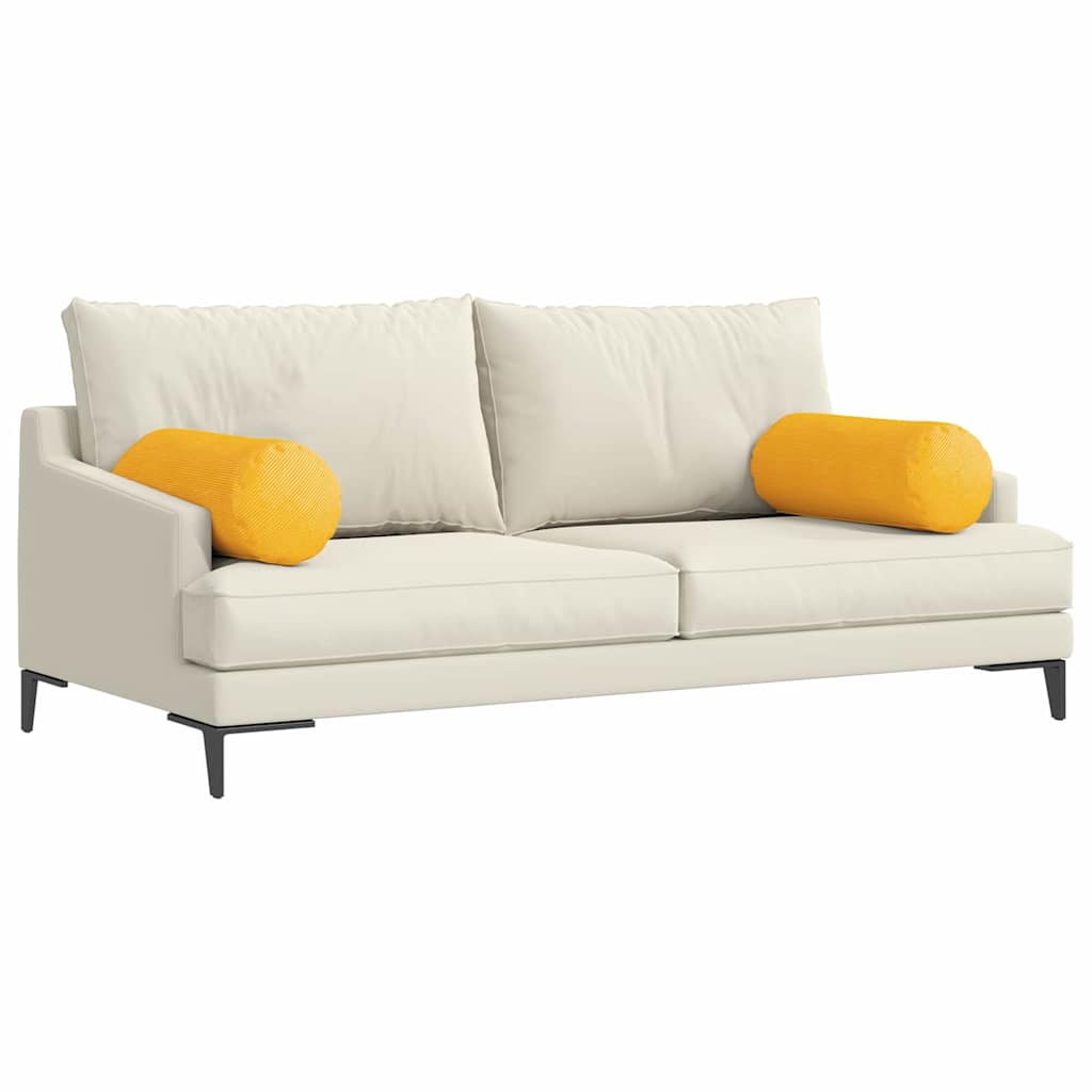 vidaXL Μαξιλάρια Στήριγμα 2 pcs Απαλό Κίτρινο Ø 25 x 70 cm - Image 3