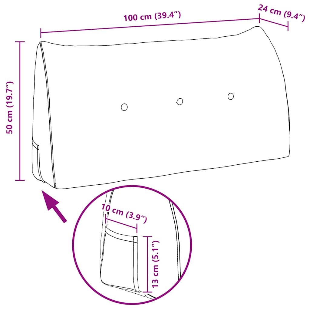 vidaXL Μαξιλάρι Πλάτης Κόκκινο 100 x 24 x 50 εκ ύφασμα - Image 11