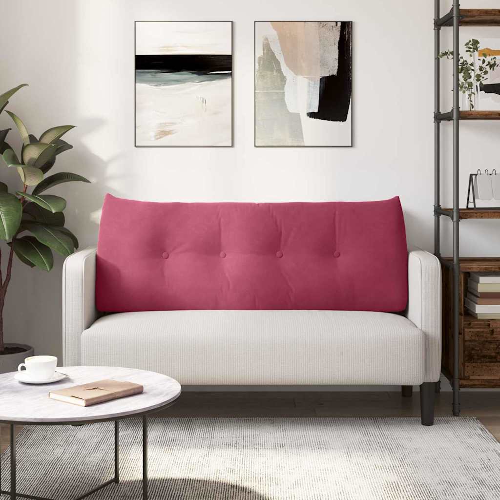 vidaXL Μαξιλάρι Πλάτης Κόκκινο 120 x 24 x 50 εκ Βελούδο - Image 4