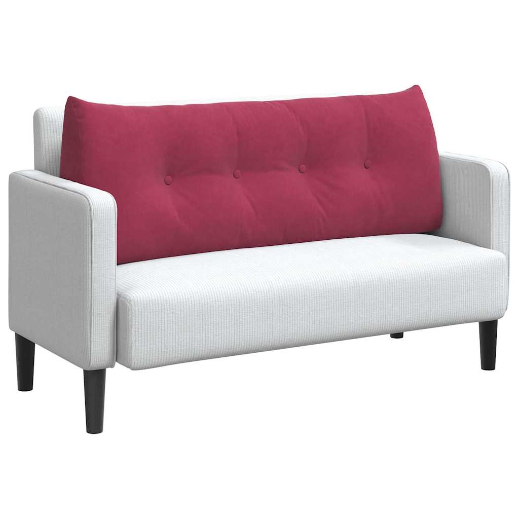 vidaXL Μαξιλάρι Πλάτης Κόκκινο 120 x 24 x 50 εκ Βελούδο - Image 3