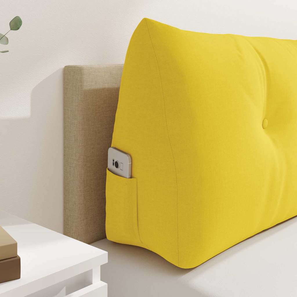 vidaXL Μαξιλάρι Πλάτης Απαλό Κίτρινο 140 x 24 x 50 εκ ύφασμα - Image 5