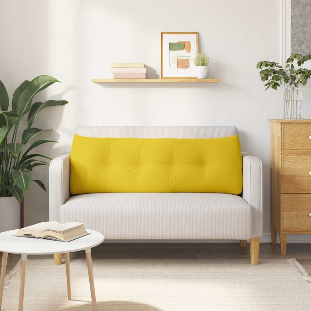 vidaXL Μαξιλάρι Πλάτης Απαλό Κίτρινο 140 x 24 x 50 εκ ύφασμα - Image 4