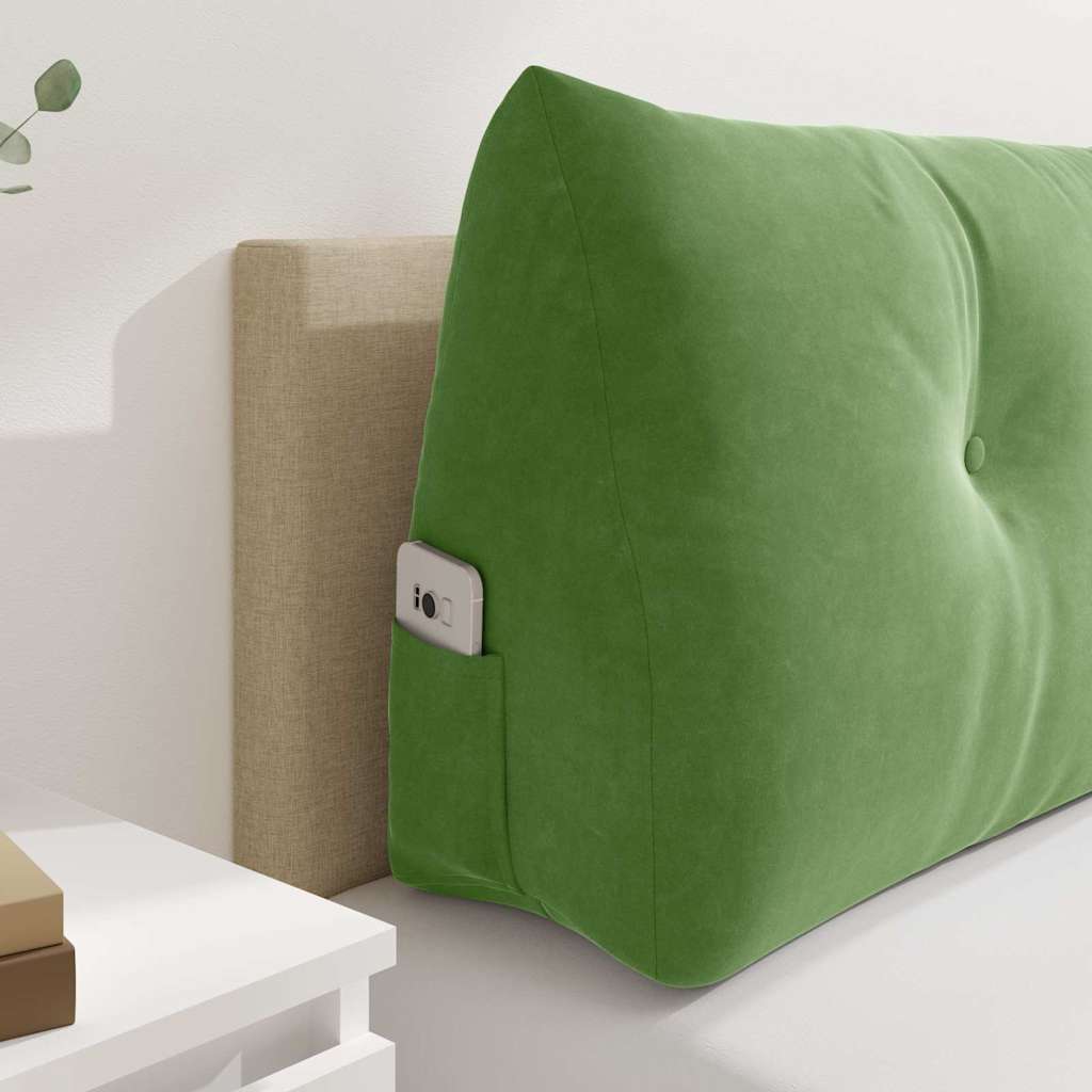 vidaXL Μαξιλάρι Πλάτης Ανοιχτό Πράσινο 160 x 24 x 50 εκ Βελούδο - Image 5