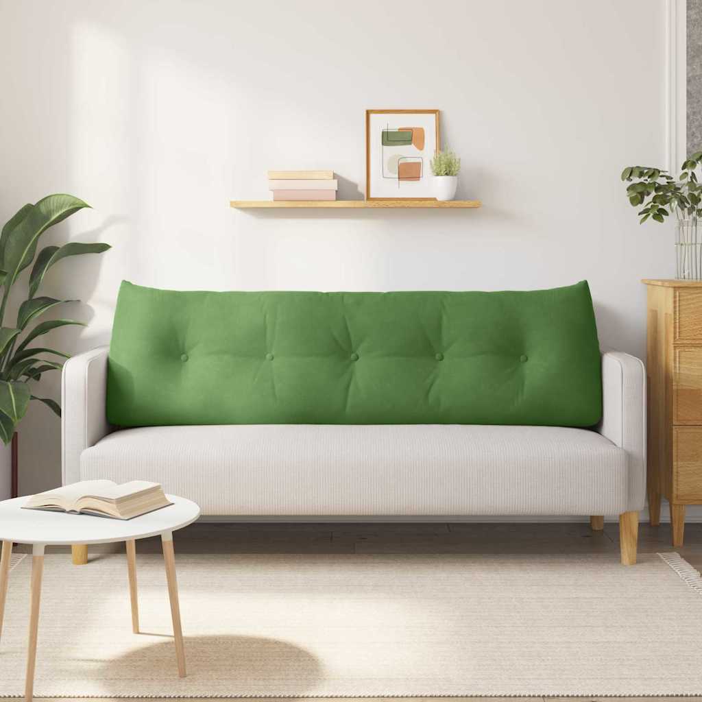 vidaXL Μαξιλάρι Πλάτης Ανοιχτό Πράσινο 160 x 24 x 50 εκ Βελούδο - Image 4