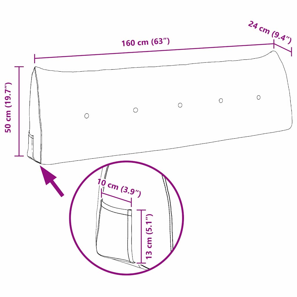 vidaXL Μαξιλάρι Πλάτης Ανοιχτό Πράσινο 160 x 24 x 50 εκ Βελούδο - Image 11