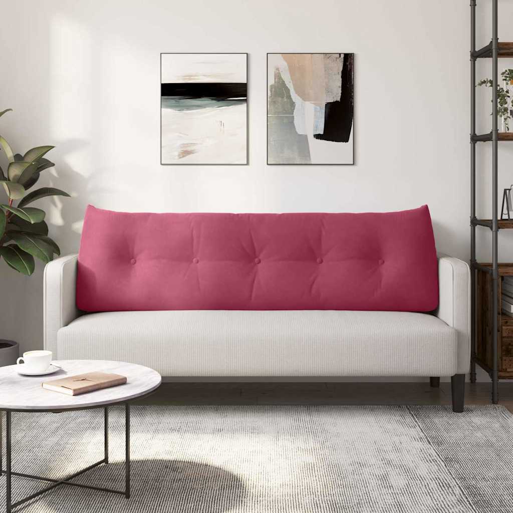vidaXL Μαξιλάρι Πλάτης Κόκκινο 160 x 24 x 50 εκ Βελούδο - Image 4