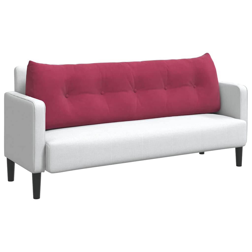 vidaXL Μαξιλάρι Πλάτης Κόκκινο 160 x 24 x 50 εκ Βελούδο - Image 3