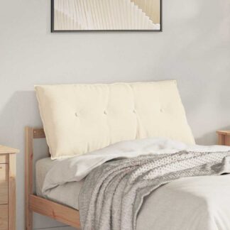 vidaXL Μαξιλάρι Πλάτης Κρεμ 100 x 50 cm Υφασμάτινο Κορντουρά