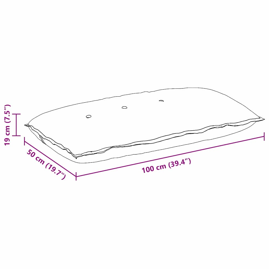 vidaXL Μαξιλάρι Πλάτης Μπλε 100 x 50 cm Υφασμάτινο Κορντουρά - Image 10