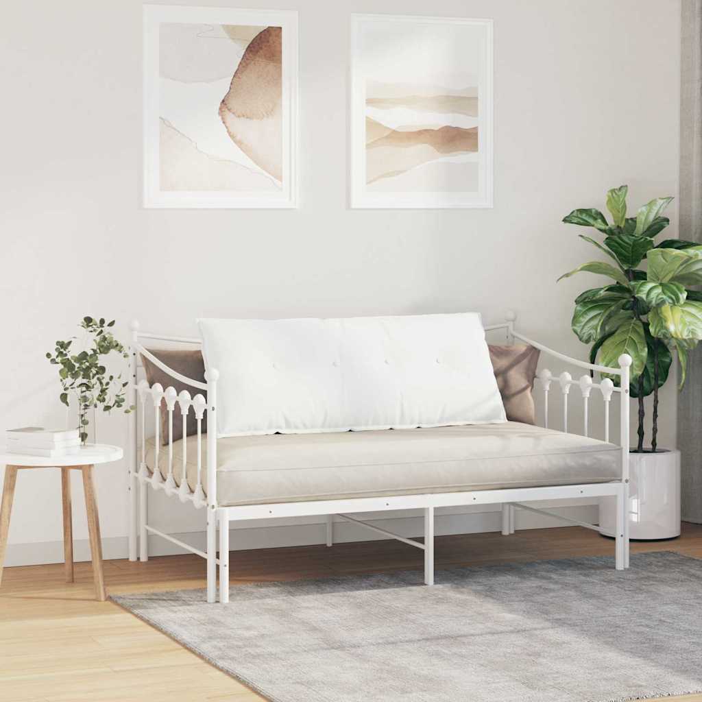 vidaXL Μαξιλάρι Πλάτης Λευκό 120 x 19 x 50 εκ ύφασμα - Image 4