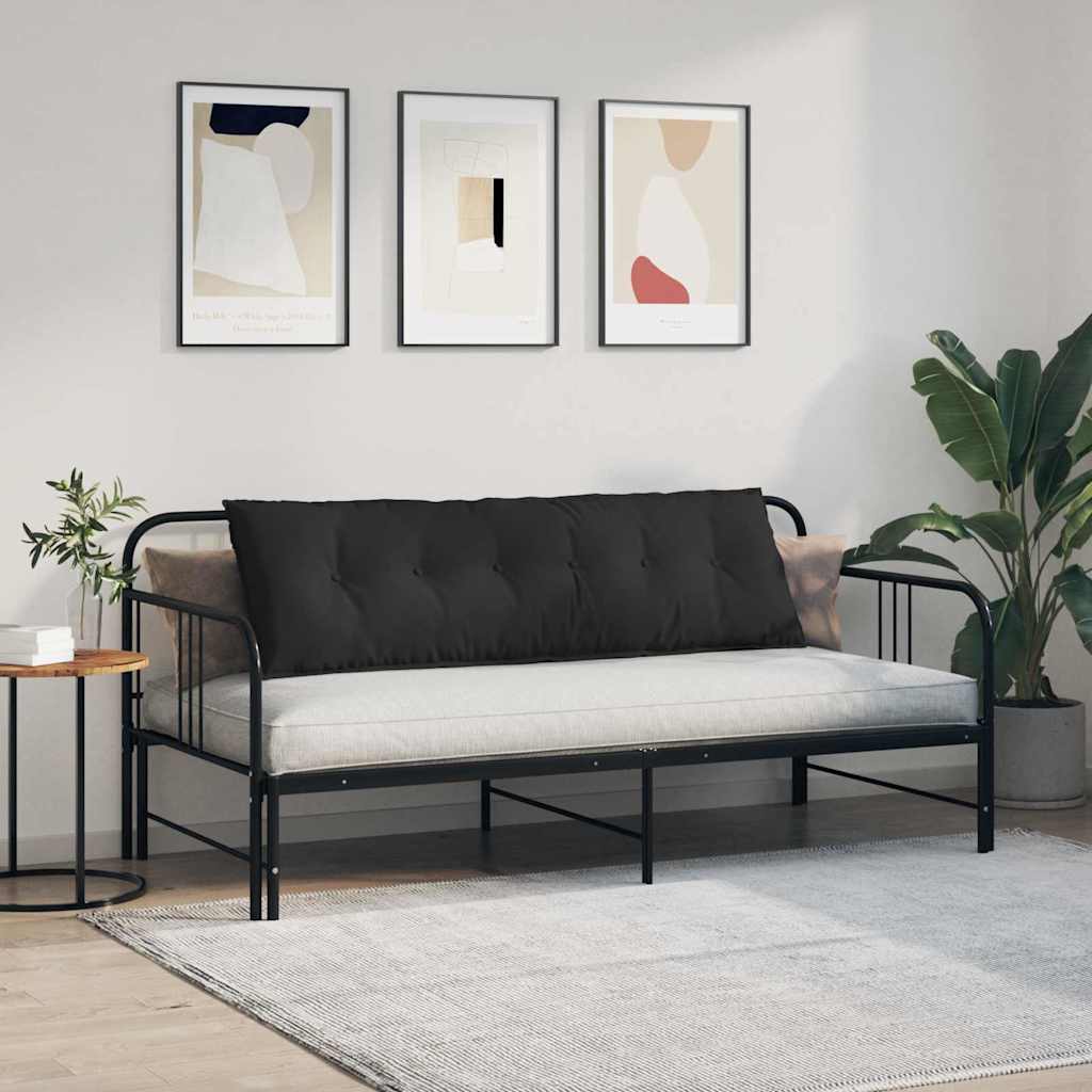vidaXL Μαξιλάρι Πλάτης Μαύρο 160 x 50 cm Ύφασμα Μικροΐνας - Image 4