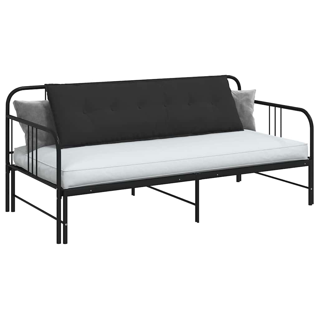 vidaXL Μαξιλάρι Πλάτης Μαύρο 160 x 50 cm Ύφασμα Μικροΐνας - Image 3