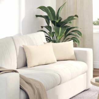 vidaXL Μαξιλάρι Καναπέ 2 pcs Κρεμ 50 x 30 cm Υφασμάτινο Κορντουρά