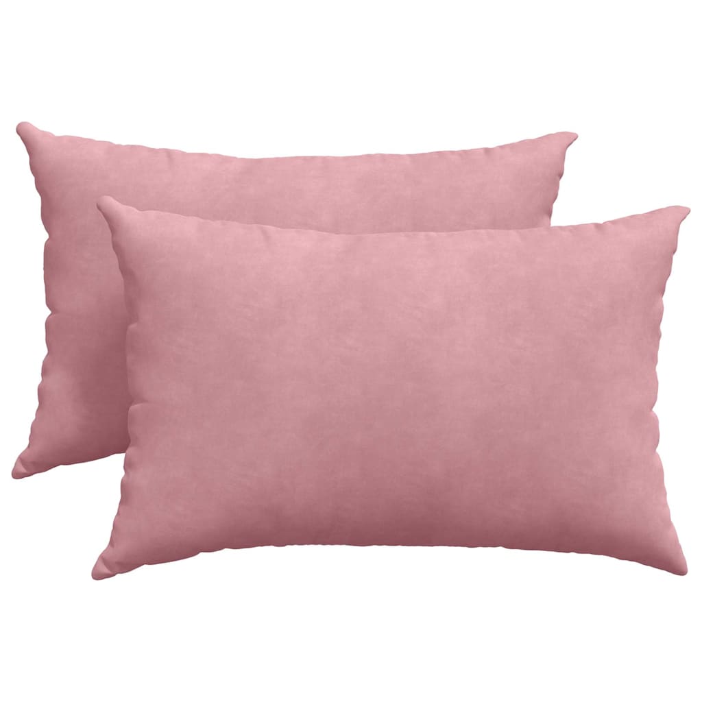 vidaXL Μαξιλάρι Καναπέ 2 pcs Ροζ 60 x 40 cm Υφασμάτινο Κορντουρά - Image 2