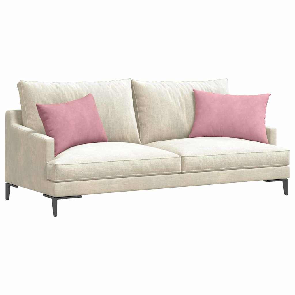 vidaXL Μαξιλάρι Καναπέ 2 pcs Ροζ 60 x 40 cm Υφασμάτινο Κορντουρά - Image 3