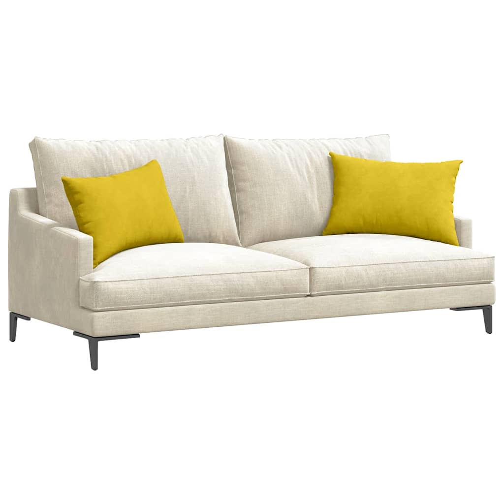 vidaXL Μαξιλάρι Καναπέ 2 pcs Κίτρινο 60 x 40 cm Υφασμάτινο Κορντουρά - Image 3