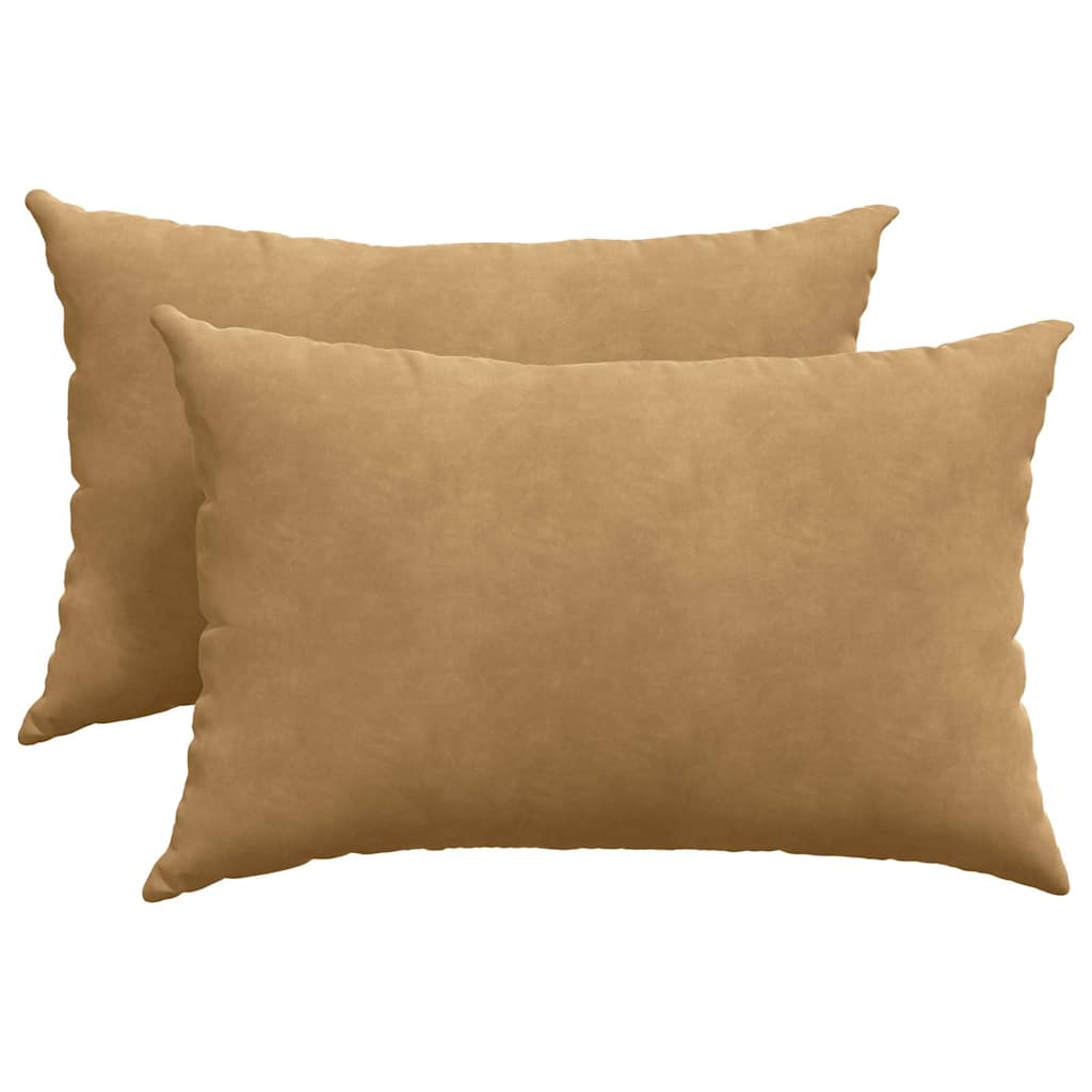 vidaXL Μαξιλάρι Καναπέ 2 pcs Καφέ 60 x 40 cm Υφασμάτινο Κορντουρά - Image 2