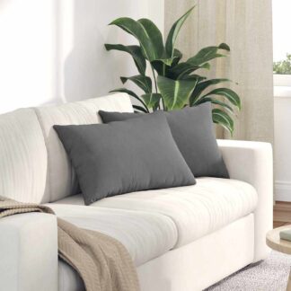 vidaXL Μαξιλάρι Καναπέ 2 τμχ. ύφασμα Σκούρο Γκρι 60 x 40 cm