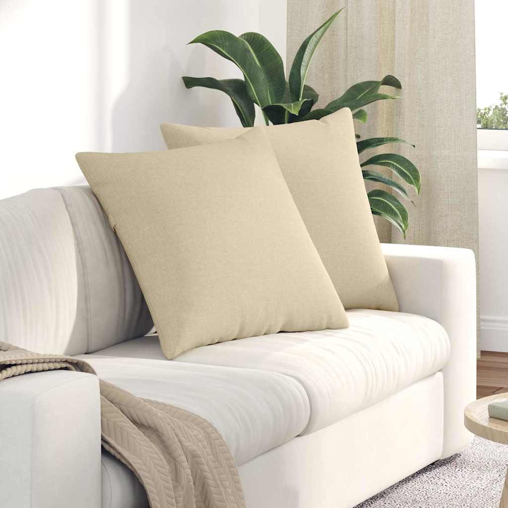 vidaXL Μαξιλάρι Καναπέ 2 τμχ. ύφασμα Κρεμ 60 x 60 cm