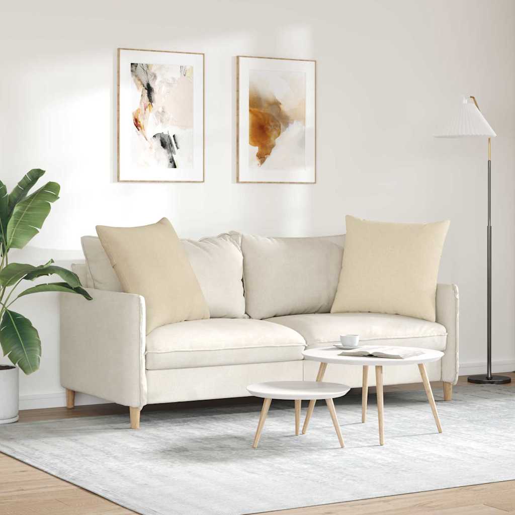 vidaXL Μαξιλάρι Καναπέ 2 τμχ. ύφασμα Κρεμ 60 x 60 cm - Image 4