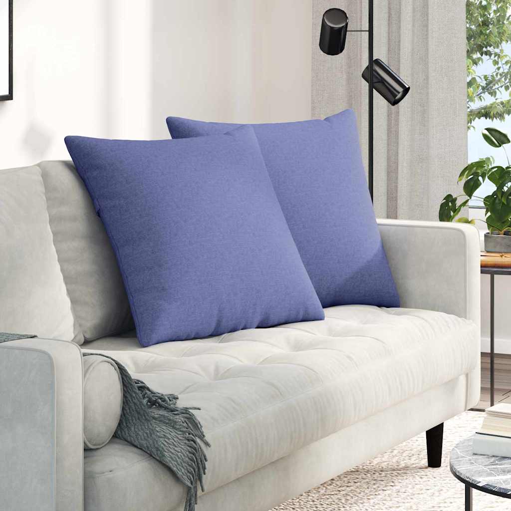 vidaXL Μαξιλάρι Καναπέ 2 τμχ. ύφασμα Μπλε τζην 60 x 60 cm