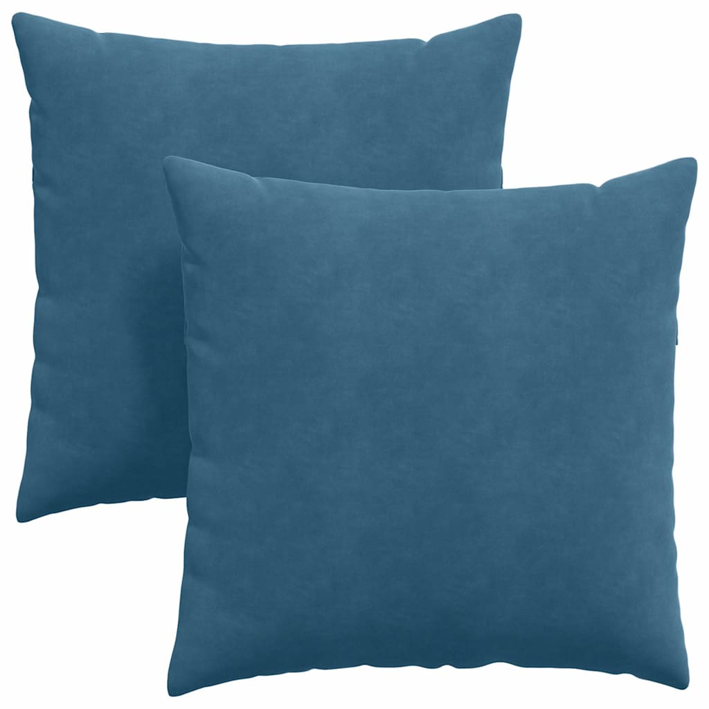 vidaXL Μαξιλάρι Καναπέ 2 pcs Μπλε 60 x 60 cm Υφασμάτινο Κορντουρά - Image 2