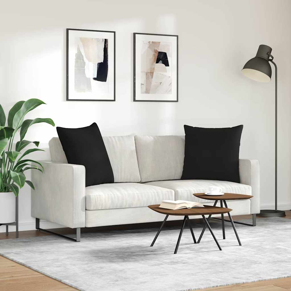 vidaXL Μαξιλάρι Καναπέ 2 τμχ. ύφασμα Μαύρο 60 x 60 cm - Image 4