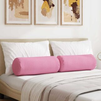vidaXL Μαξιλάρια Στήριγμα 2 τμχ. ύφασμα Ροζ Ø 25 x 70 cm