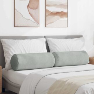 vidaXL Μαξιλάρια Στήριγμα 2 pcs Ανοιχτό γκρι Ø 25 x 70 cm